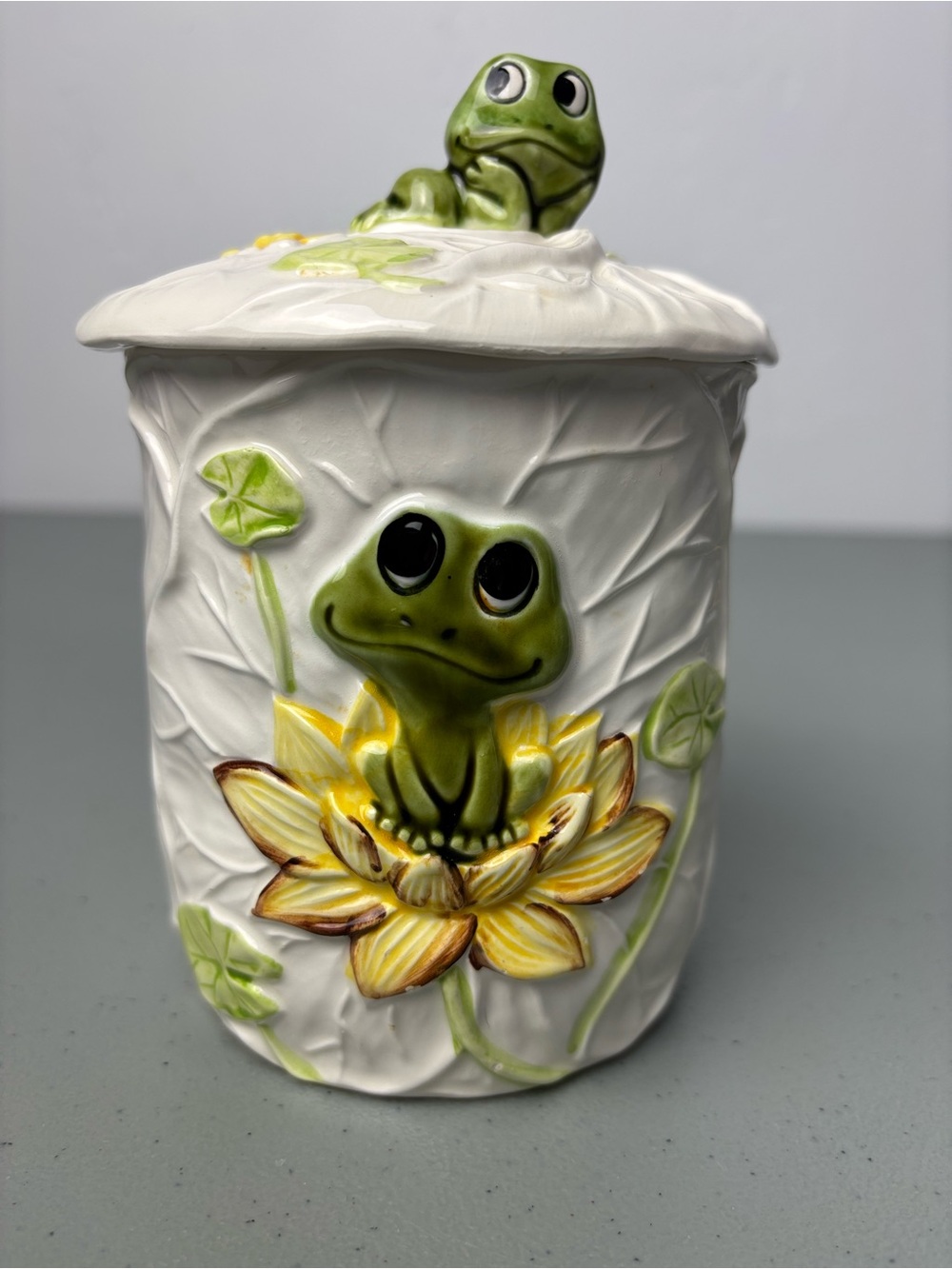 Sears Roebuck & Co. Vintage 1978 Ceramic Frog Sugar Canister w/ Lid Japan